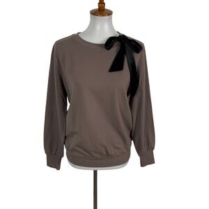 AnyBody Sweater XS Brown‎ Crewneck Pullover Cozy Fall Winter Minimal